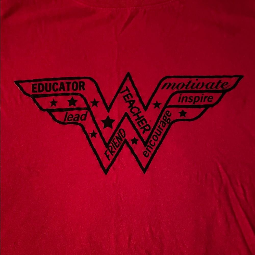 Red Graphic Teacher T-Shirt